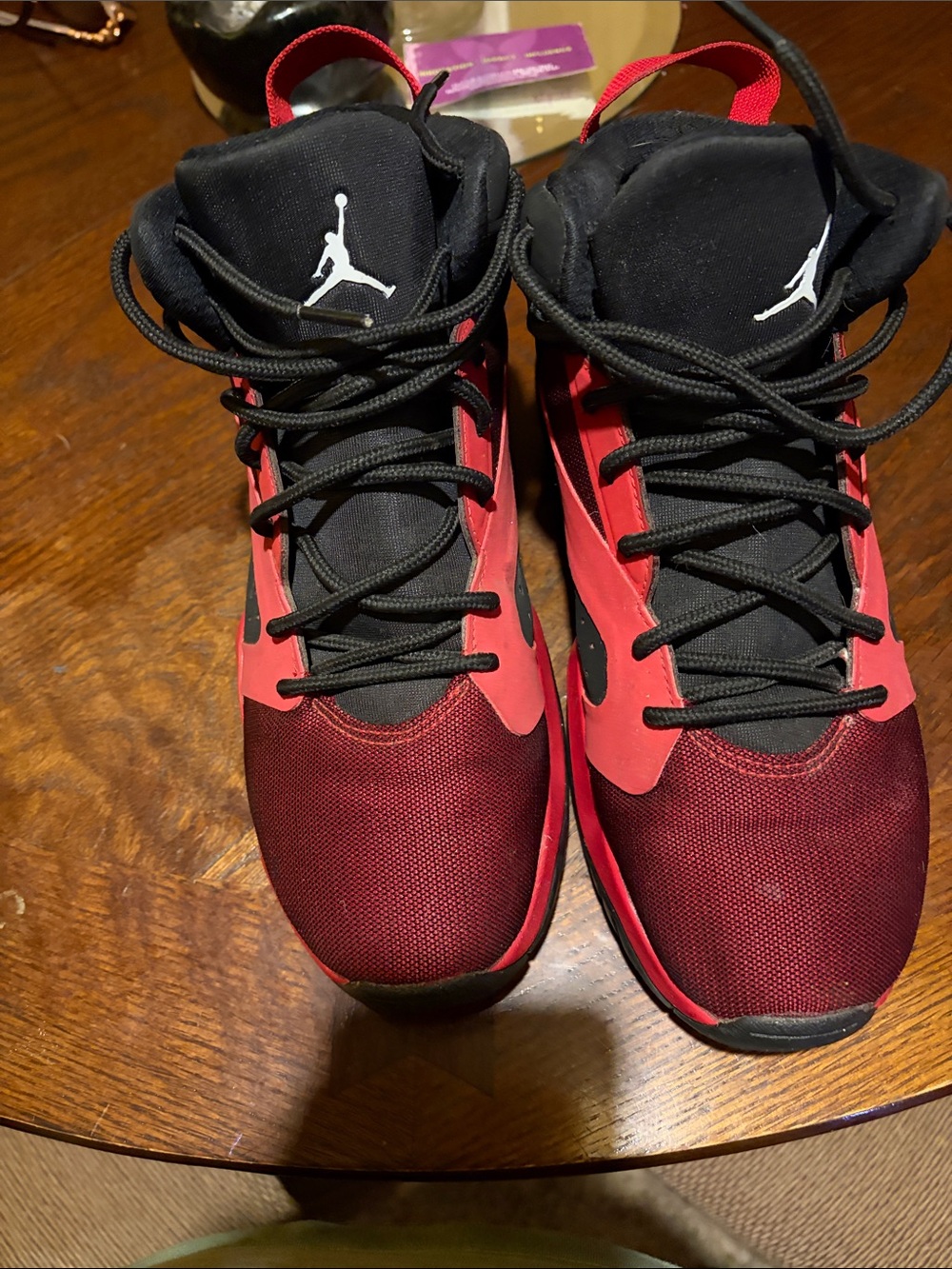 Jordan Kids' Red and Black High-Top Sneakers